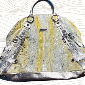 | Marco Buggiani | Leather Croc Embossed Large Handbag